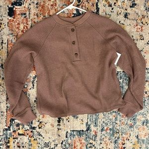 Waffle mauve cozy top